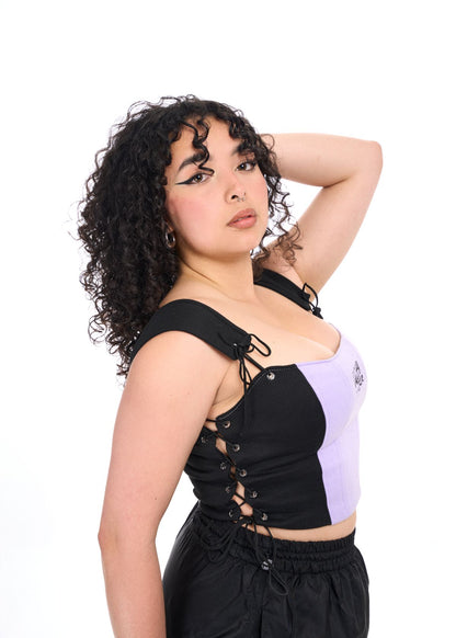 Corset Rebel Lila-Negro
