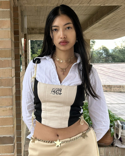 Corset Rebel Negro-beige