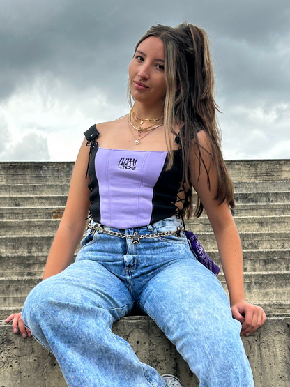 Corset Rebel Lila-Negro